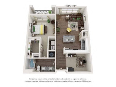 a 1 bedroom floor plan  villas at town